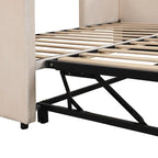 Lit de repos rembourré de taille double avec lit gigogne extensible