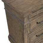 Town & Country Dusty Taupe 3 Drawer Nightstand with Charging Station
