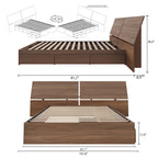 Lit de rangement avec tête de lit Nexera, Noyer