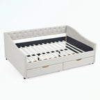 Full Size Daybed with Drawers Upholstered Tufted Sofa Bed