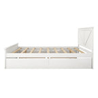 Wooden Platform Bed with Four Storage Drawers and Support Legs