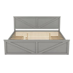 Wooden Platform Bed with Four Storage Drawers and Support Legs