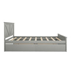 Wooden Platform Bed with Four Storage Drawers and Support Legs