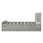 Wooden Platform Bed with Four Storage Drawers and Support Legs