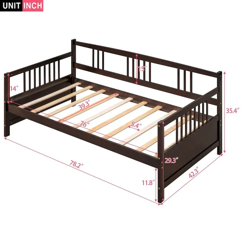 Modern Solid Wood Daybed, Multifunctiona