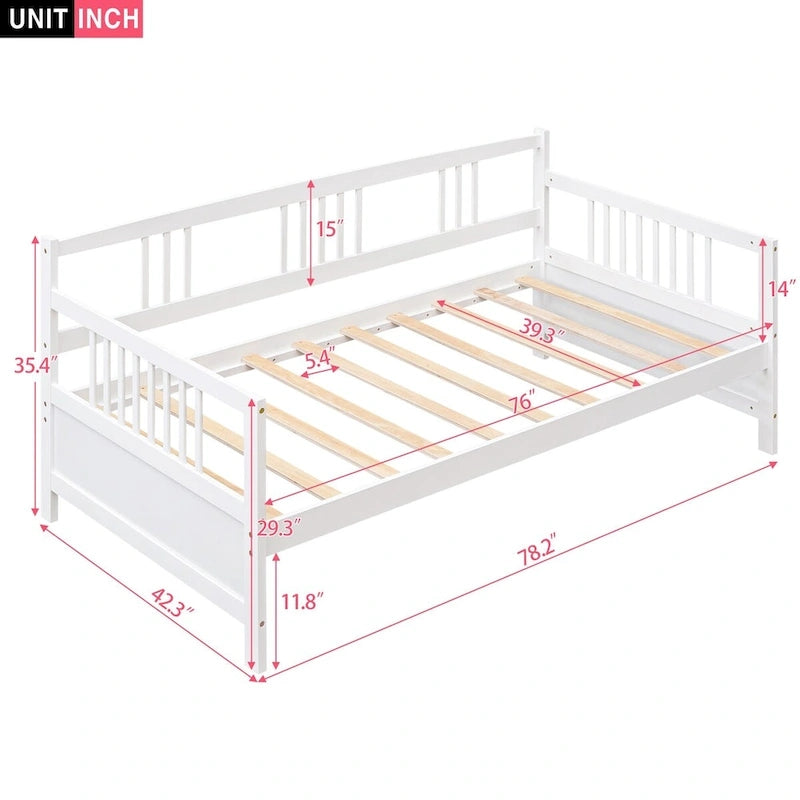 Modern Solid Wood Daybed, Multifunctiona