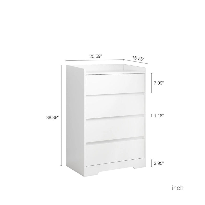 4 Drawer Dresser, Freestanding Storage Dresser Chest Cabinet for Bedroom, Living Room, Closet, Office