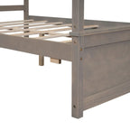 Full Size Wood Canopy Platform bed With Two Drawers