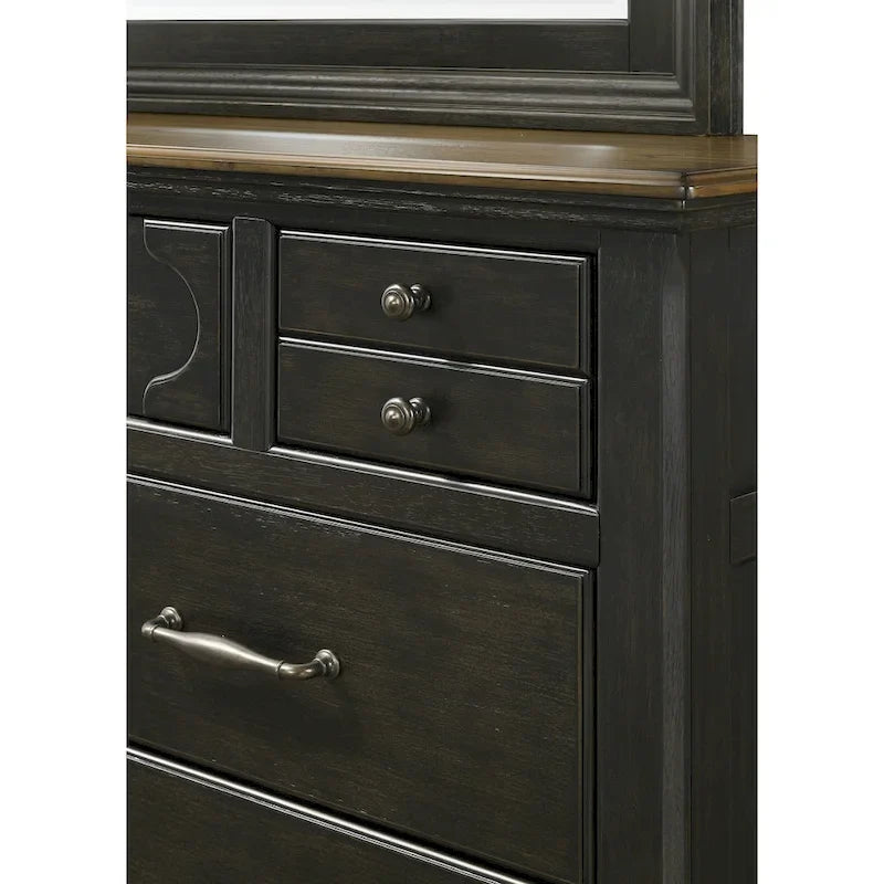 Josalina 5 Piece Brown Modern Contemporary Solid Wood And Veneers Fabric Storage Bedroom Set
