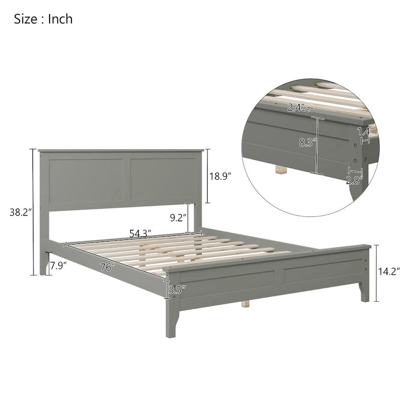 Modern Wood Full Platform Bed for bedroom