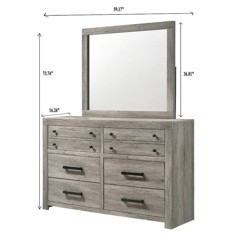 Perrine Gray Platform Bed