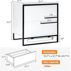 Table de Chevet LED avec 2 Tiroirs Brillants