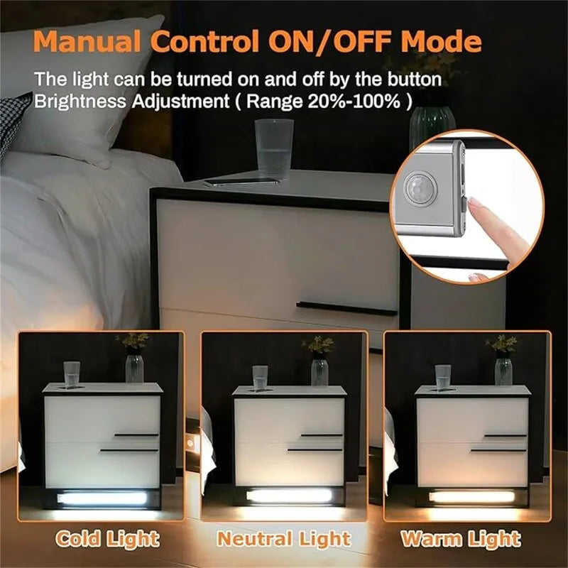 Table de Chevet LED avec 2 Tiroirs Brillants