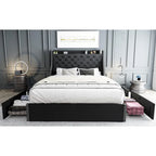 Bed Frame with 4 Storage Drawers and Headboard