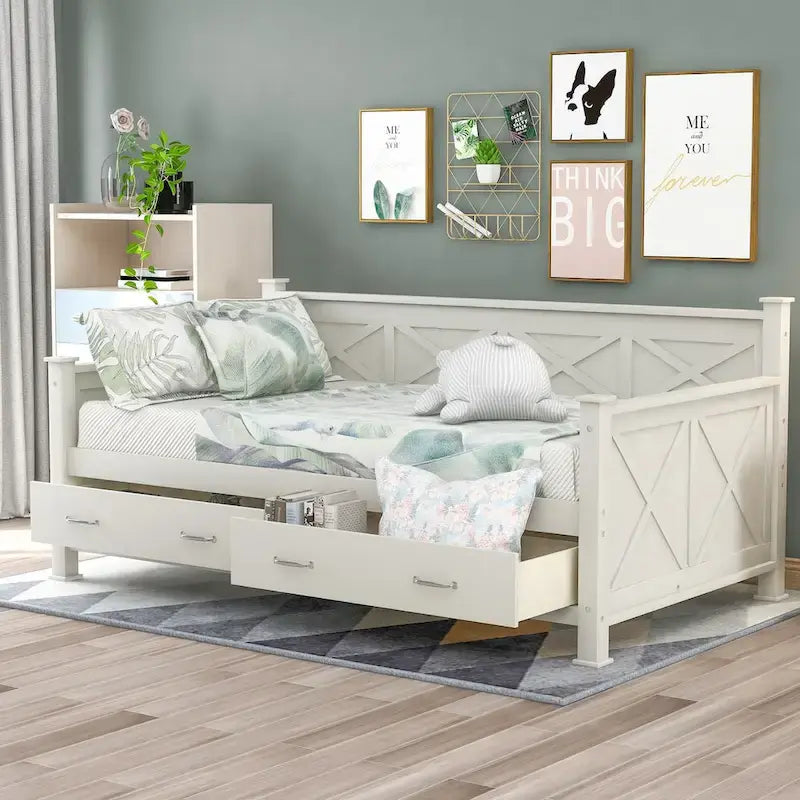 Twin Size Wooden Modern and Rustic Casual Style Daybed