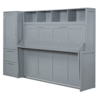 Lit escamotable Queen Size avec armoire et tiroirs