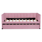 Twin Size Velvet Upholstered Daybed with Trundle