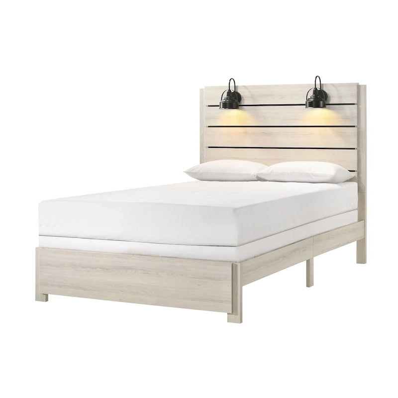 Ensemble de chambre Edyth 5 pièces avec panneaux LED blancs