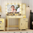 Makeup Vanity With LED Light and Charging Station