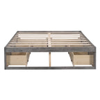 Lit plate-forme Queen Size avec 6 tiroirs de rangement