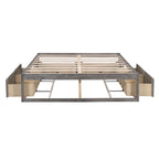 Lit plate-forme Queen Size avec 6 tiroirs de rangement