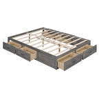 Lit plate-forme Queen Size avec 6 tiroirs de rangement