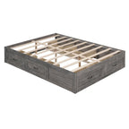 Lit plate-forme Queen Size avec 6 tiroirs de rangement