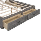 Lit plate-forme Queen Size avec 6 tiroirs de rangement