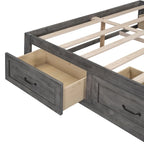 Lit plate-forme Queen Size avec 6 tiroirs de rangement