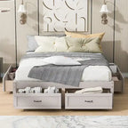 Lit plate-forme Queen Size avec 6 tiroirs de rangement