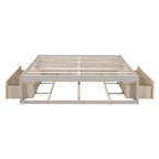 Lit plate-forme Queen Size avec 6 tiroirs de rangement