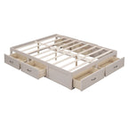 Lit plate-forme Queen Size avec 6 tiroirs de rangement