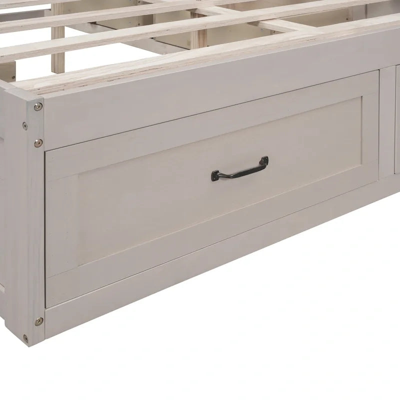 Lit plate-forme Queen Size avec 6 tiroirs de rangement