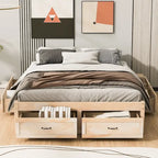 Lit plate-forme Queen Size avec 6 tiroirs de rangement