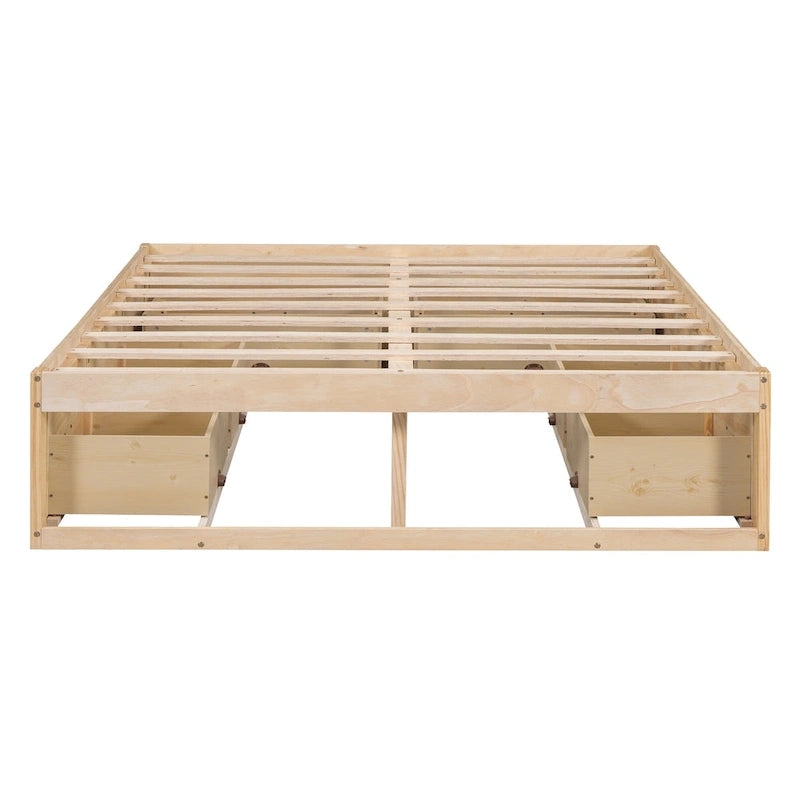 Lit plate-forme Queen Size avec 6 tiroirs de rangement
