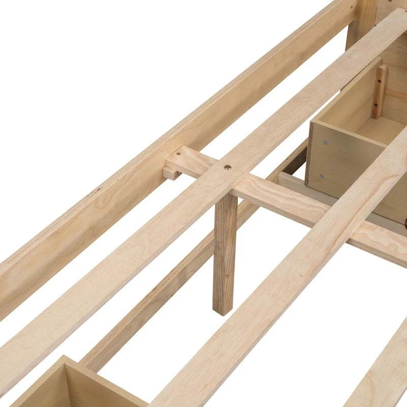Lit plate-forme Queen Size avec 6 tiroirs de rangement