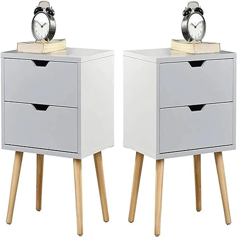 Nightstand with Storage Drawer Set of 2