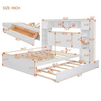Nestfair Queen Size Wooden Bed With All-in-One Cabinet