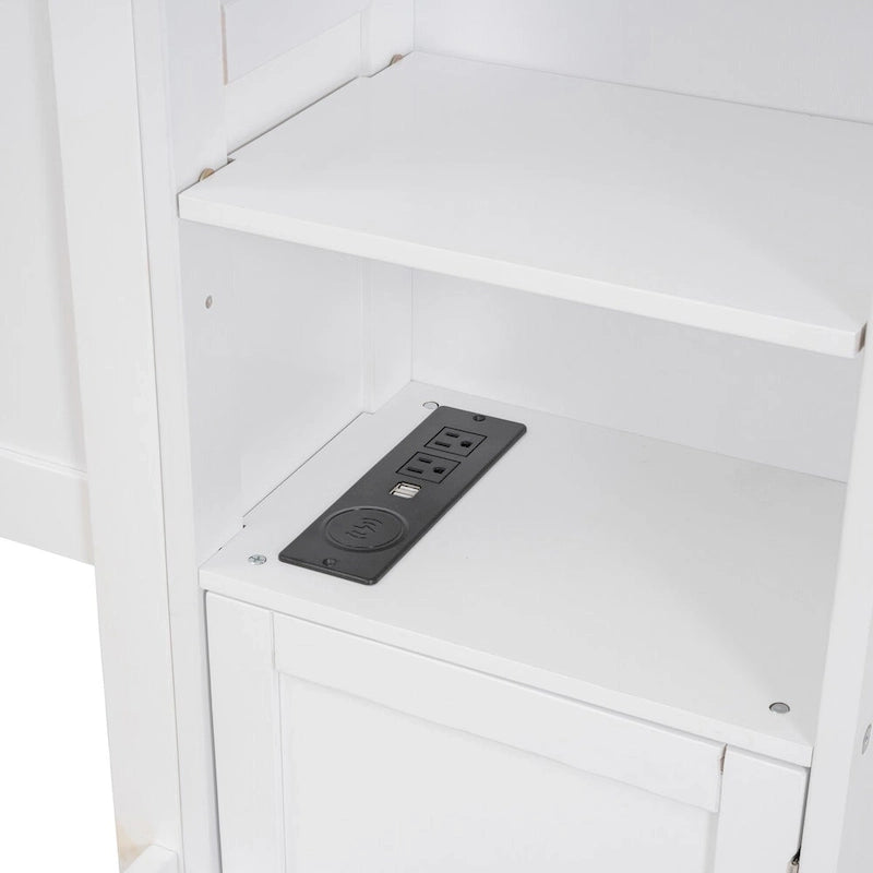 Nestfair Queen Size Wooden Bed With All-in-One Cabinet