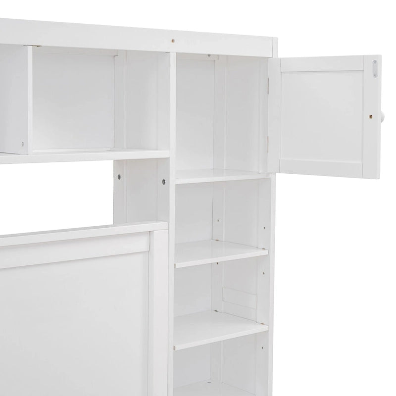 Nestfair Queen Size Wooden Bed With All-in-One Cabinet