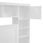 Nestfair Queen Size Wooden Bed With All-in-One Cabinet