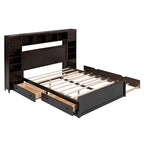 Nestfair Queen Size Wooden Bed With All-in-One Cabinet