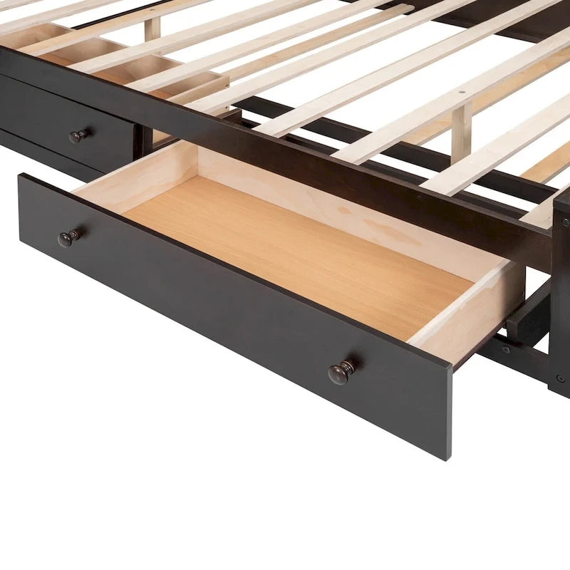 Nestfair Queen Size Wooden Bed With All-in-One Cabinet