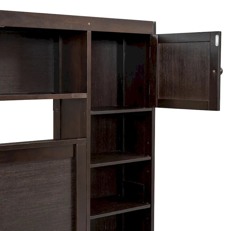 Nestfair Queen Size Wooden Bed With All-in-One Cabinet
