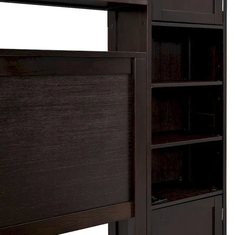 Nestfair Queen Size Wooden Bed With All-in-One Cabinet