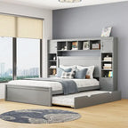 Nestfair Queen Size Wooden Bed With All-in-One Cabinet