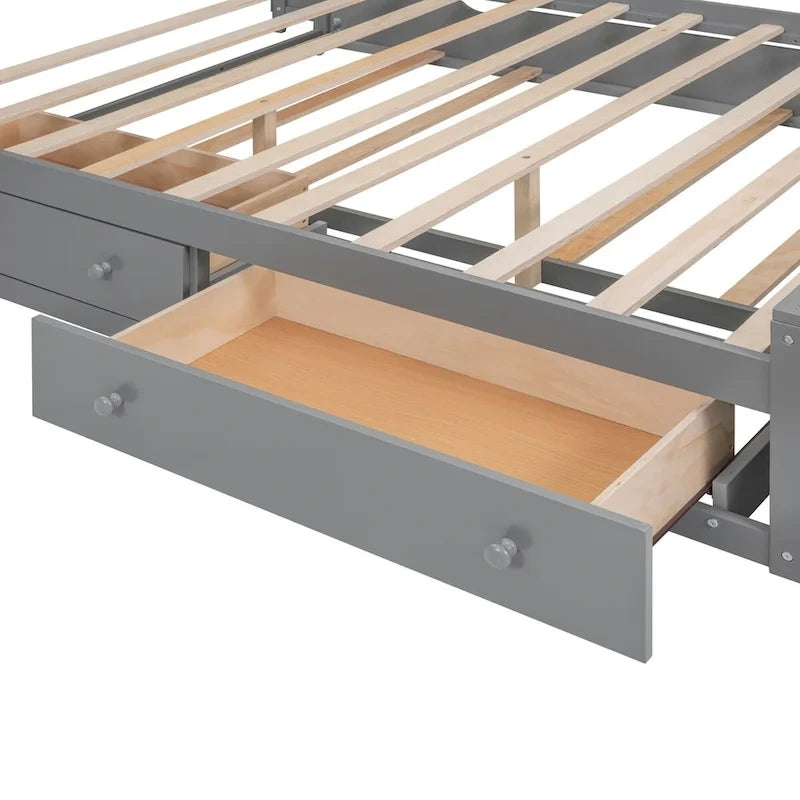 Nestfair Queen Size Wooden Bed With All-in-One Cabinet