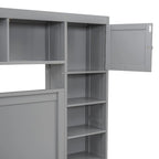 Nestfair Queen Size Wooden Bed With All-in-One Cabinet