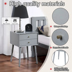 Nightstand with 2-Drawers, Small Side End Table with Storage