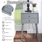 Nightstand with 2-Drawers, Small Side End Table with Storage